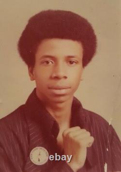 Vintage African American Black Power Student United Button Chicago IL Rare Photo