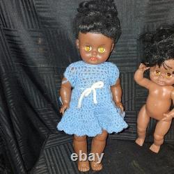 Vintage African American Doll Collection Lot of 6 Black Dolls 1960s-80s Estate