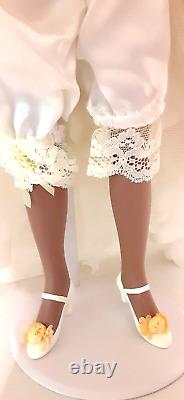 Vintage African American Doll, Porcelain, Wedding Dress Veil Train and Stand