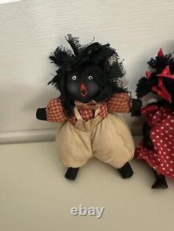Vintage African American Dolls Lot of 3 Porcelain and one Fabric
