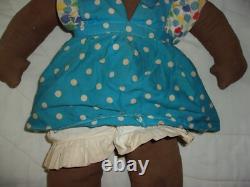 Vintage African American Handmade Cloth Girl Doll Black Folk Art