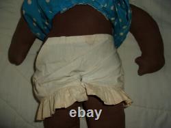 Vintage African American Handmade Cloth Girl Doll Black Folk Art