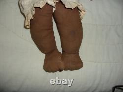 Vintage African American Handmade Cloth Girl Doll Black Folk Art