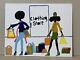 Vintage African American Outsider Art O/B Painting Signed Black