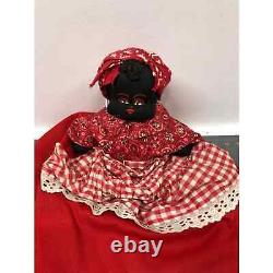 Vintage African American Shelf Sitting Cloth Rag Doll