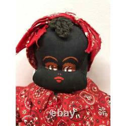 Vintage African American Shelf Sitting Cloth Rag Doll