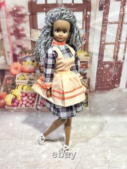 Vintage African-American black Barbie clone Grandma Doll w Rooted Gray Hair