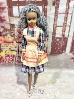 Vintage African-American black Barbie clone Grandma Doll w Rooted Gray Hair