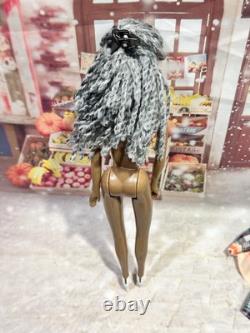 Vintage African-American black Barbie clone Grandma Doll w Rooted Gray Hair
