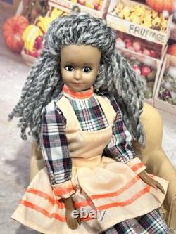 Vintage African-American black Barbie clone Grandma Doll w Rooted Gray Hair