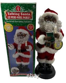 Vintage Animated Talking Black African American Santa Claus Merry Christmas