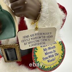 Vintage Animated Talking Black African American Santa Claus Merry Christmas