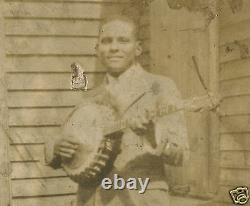 Vintage Antique 4 String Banjo African American Prohibition Era Photo Very Rare
