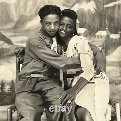 Vintage Arcade Photograph Beautiful Woman Man Couple Black African American