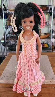 Vintage BLACK African American CRISSY DOLL TWIRLY BEADS Hair Grows