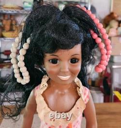 Vintage BLACK African American CRISSY DOLL TWIRLY BEADS Hair Grows