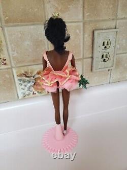 Vintage Barbie 1976 Ballerina Cara African American AA Doll with Stand and Roses