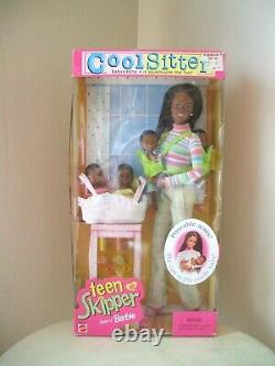 Vintage Barbie Cool Sitter African American Teen Skipper Doll With 4 Babies