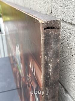 Vintage Black African American Folk Art People Bar Pool Drinking Oil Painting