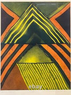 Vintage Black African American Modern Hard Edge Print, Carol Ann Carter 1977