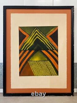 Vintage Black African American Modern Hard Edge Print, Carol Ann Carter 1977