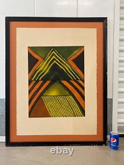 Vintage Black African American Modern Hard Edge Print, Carol Ann Carter 1977