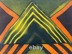 Vintage Black African American Modern Hard Edge Print, Carol Ann Carter 1977