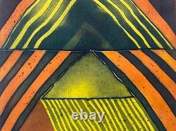 Vintage Black African American Modern Hard Edge Print, Carol Ann Carter 1977