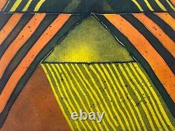 Vintage Black African American Modern Hard Edge Print, Carol Ann Carter 1977