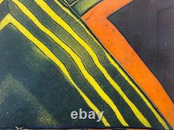 Vintage Black African American Modern Hard Edge Print, Carol Ann Carter 1977