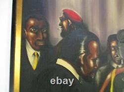 Vintage Black Americana African American Portrait Bar Club Expressionist Signed