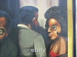 Vintage Black Americana African American Portrait Bar Club Expressionist Signed