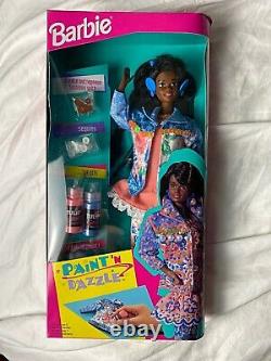 Vintage Black Barbie 90s Paint and Dazzle Barbie 1990s NEW