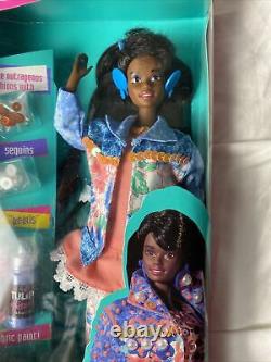 Vintage Black Barbie 90s Paint and Dazzle Barbie 1990s NEW