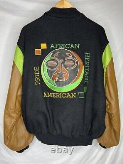 Vintage Black History African American Heritage Pride Varsity Jacket BHM Pepsi