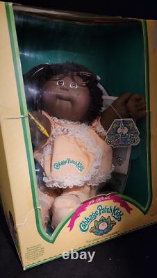 Vintage Cabbage Patch Doll 1983 African American Black Original Clothes box