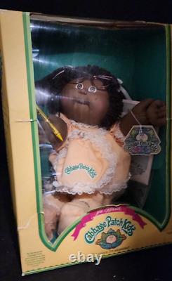 Vintage Cabbage Patch Doll 1983 African American Black Original Clothes box