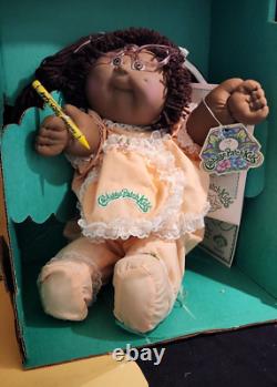 Vintage Cabbage Patch Doll 1983 African American Black Original Clothes box