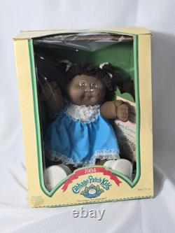 Vintage Cabbage Patch Kids Girl Doll 1984 African American Black AA Papers BOX