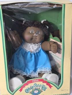 Vintage Cabbage Patch Kids Girl Doll 1984 African American Black AA Papers BOX