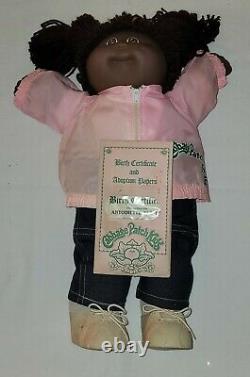 Vintage Cabbage Patch Kids Girl Doll Black African American Jacket Jeans 1982