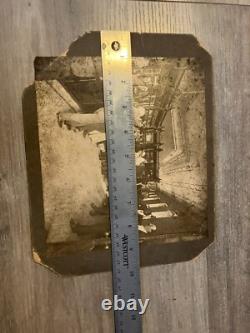 Vintage Cabinet Card Photo Inside A Bank Black African American White Men