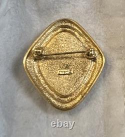 Vintage Coreen Simpson Black African American Cameo Brooch Pin Gold Tone