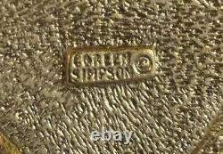 Vintage Coreen Simpson Black African American Cameo Brooch Pin Gold Tone