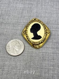 Vintage Coreen Simpson Black African American Woman Lady Cameo Pin Brooch