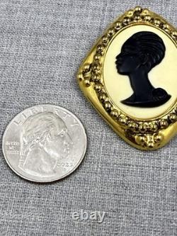 Vintage Coreen Simpson Black African American Woman Lady Cameo Pin Brooch