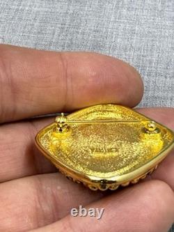 Vintage Coreen Simpson Black African American Woman Lady Cameo Pin Brooch