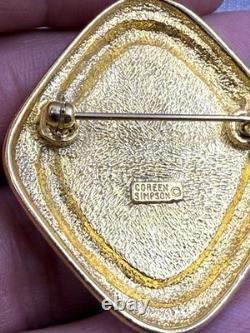 Vintage Coreen Simpson Black African American Woman Lady Cameo Pin Brooch