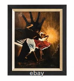 Vintage DoLoe Signed African American Art Painting Black Expressionism Dance