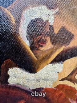Vintage DoLoe Signed African American Art Painting Black Expressionism Dance